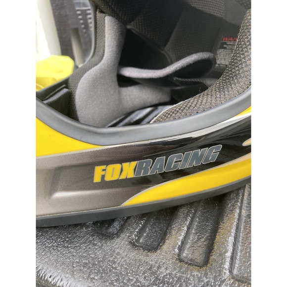 Vintage Fox Racing Helmet, XXL 63-64cm, Yellow, Black, White Dirt Bike Gear - Picture 7 of 16